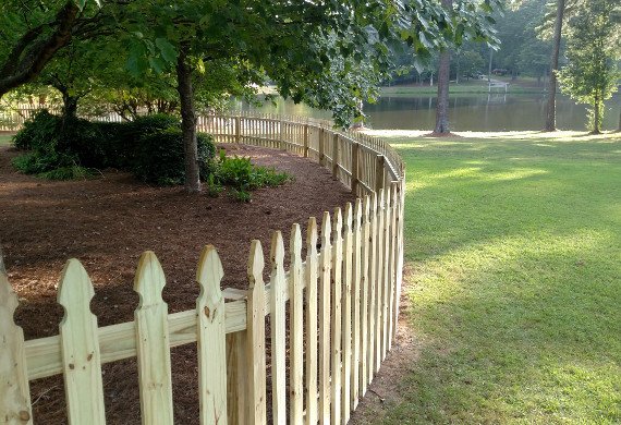Decorative Wodden Fence with Lake